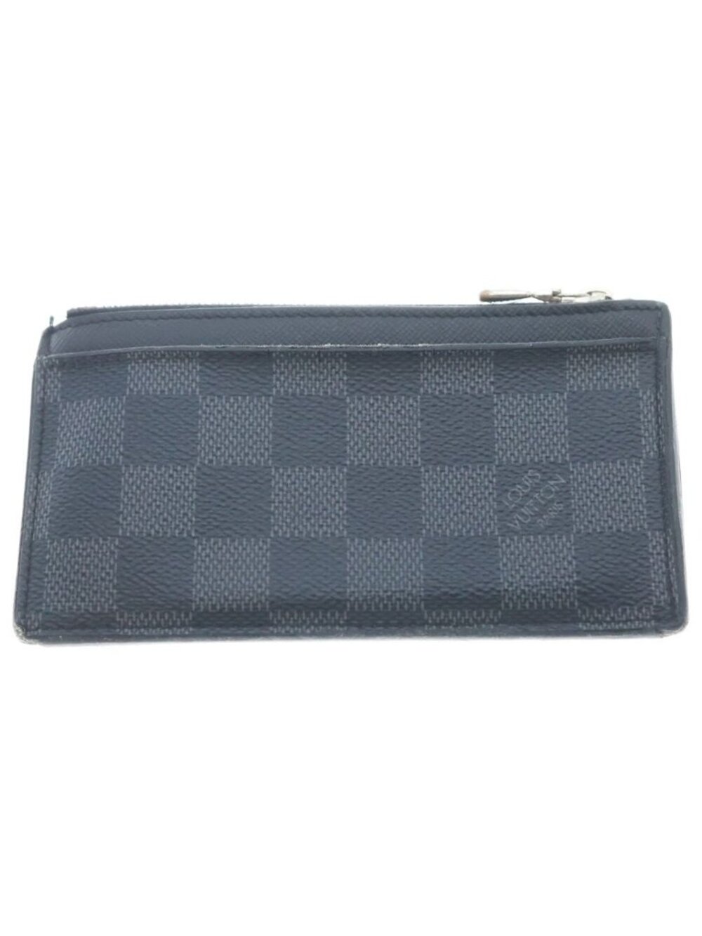 Louis Vuitton Damier Graphite Coin Card Holder Case Business Black Silver